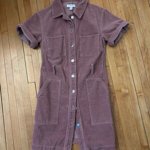 Corduroy Button-Up miniDress
